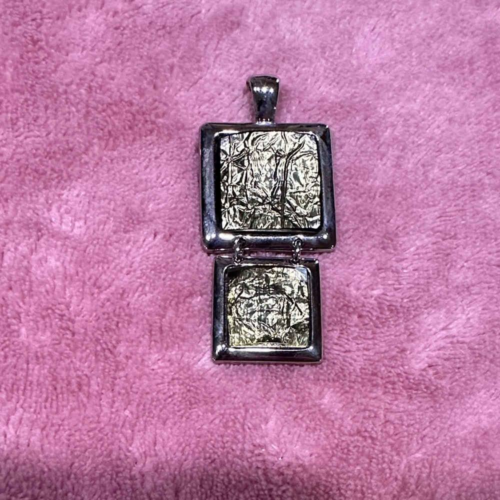 Lia Sophia Chic Two-Tone Square Pendant Necklace